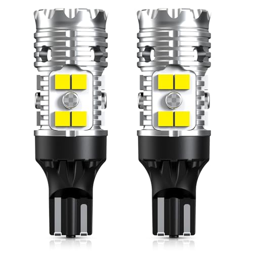 LASFIT 921 LED Bulb Reverse Lights, 912 T15 Back Up Light CANBUS Error Free W16W 906 Reversing Bulb 904 916 6000K Xenon White New Upgrade Design, Plug and Play (Pack of 2)