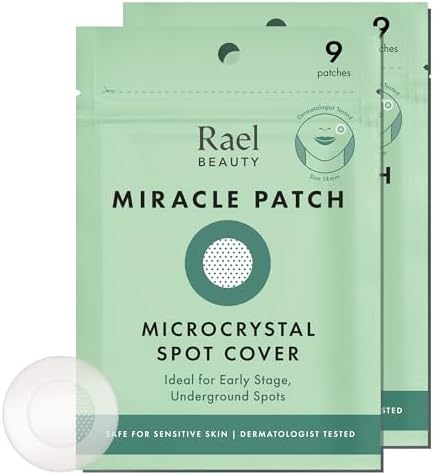 Rael Microneedle Acne Healing Patch - Pimple Acne Spot Tea Tree Treatment (2 Pack, 18 Patches)