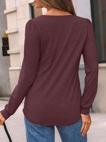 Womens Long Sleeve T-Shirts Dressy Business Casual Tops Tunic Fall Fashion Crewneck Blouse Trendy Winter Outfits 20254