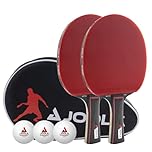 JOOLA Duo Pro Ping Pong Paddles Set of 2 - Professional Table Tennis Paddles, Three Advanced 3 Star Tournament Ping Pong Balls and Carrying Case - Advanced Table Tennis Rackets