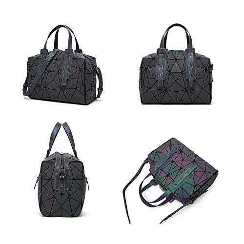 Sac à main géométrique réfléchissant et sac à dos holographique - 4