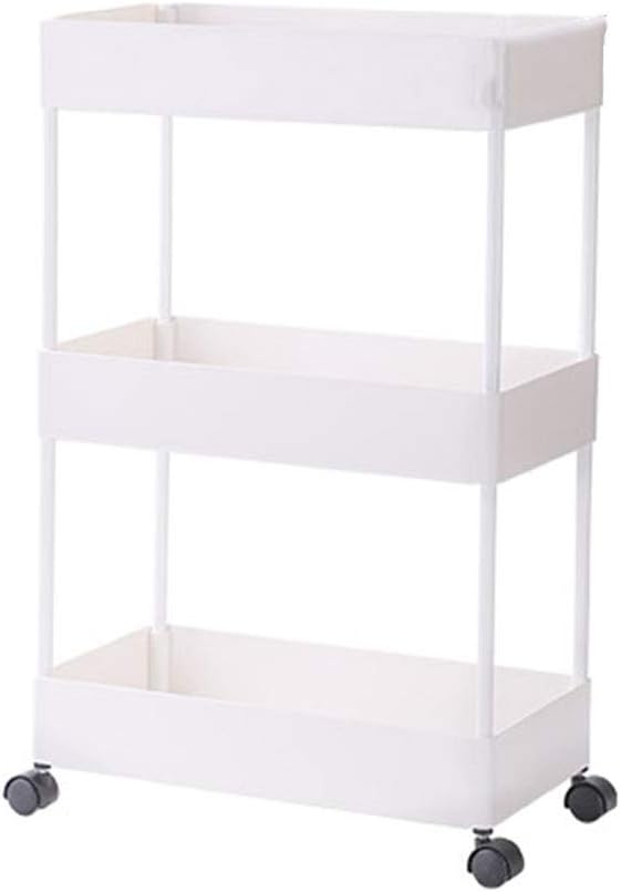JBFZDS Kitchen Cart, Metal Multi-layer Life Removable Storage Shelf Kitchen Organizer, Floor-mounted Mobile Shelves In The Kitchen, Bathroom Storage Trolley (Size : 21.8X39.8X64CM)