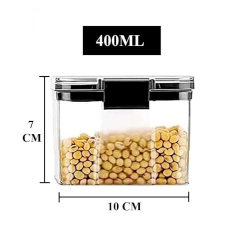 Image of Air Tight Containers For Kitchen Storage Set, Container For Kitchen Storage Set, Kitchen Organizer And Kitchen Accessories Items & Storage (Pack of 4 400ML)