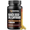 Black Seed Oil Capsules with Ginger Root Extract for Digestive Health & Immune Support - Cold Pressed Black Cumin Seed Oil & Ginger Supplement - 60 Count - Vegan, Non-GMO, Unflavored - 1 Month Supply