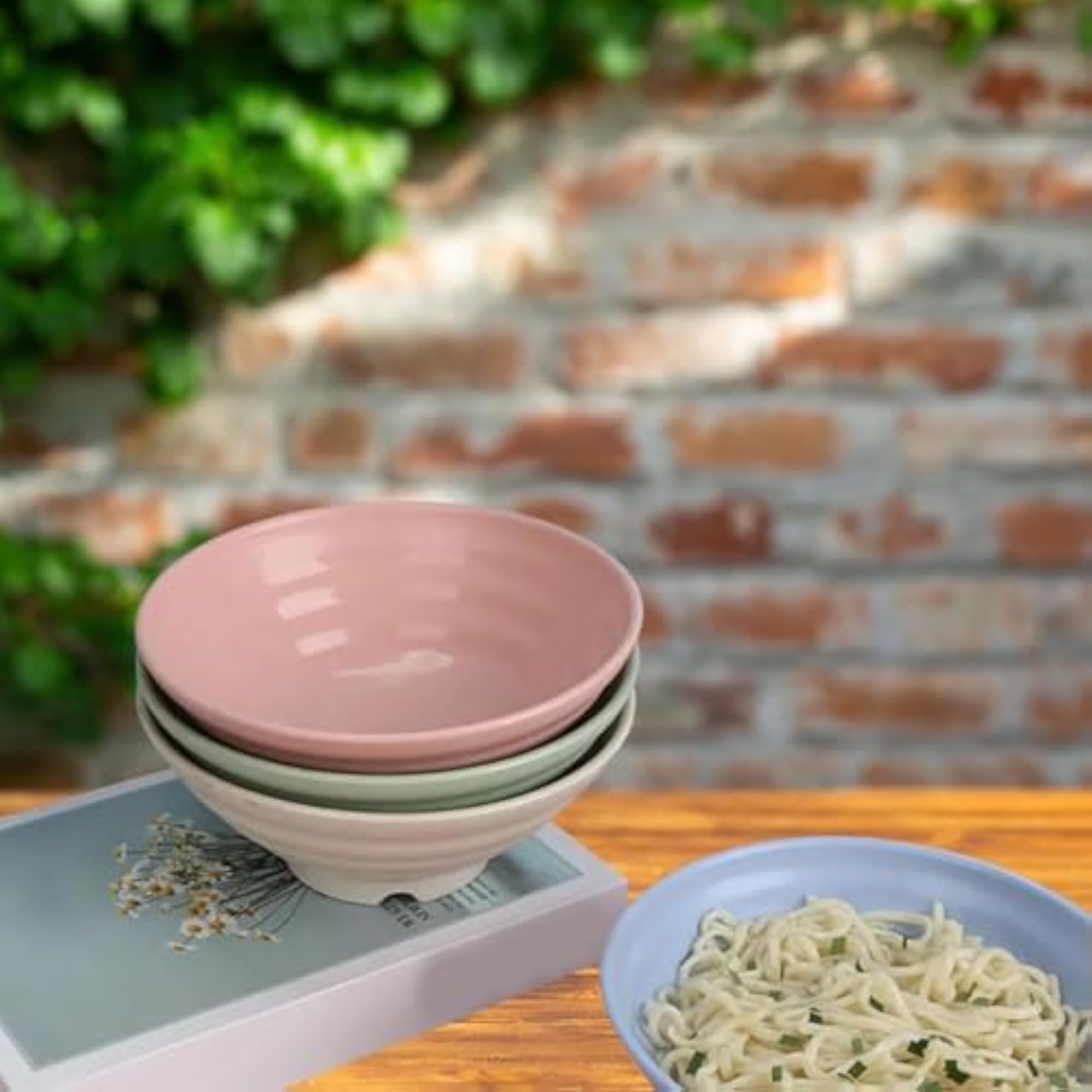Wheat Straw Large Salad & Soup Bowls Set, Unbreakable Serving Set