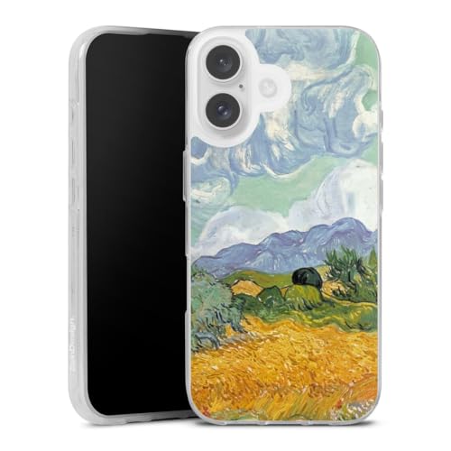 Etui silicone iPhone 16 antichoc et souple motif peinture art