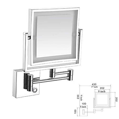 Miroir de maquillage mural pivotant grossissement 3X extensible double face - 7