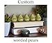 Set of 3 Custom Bespoke Text Rustic Green Word Pears, Personalized Text or Phrase