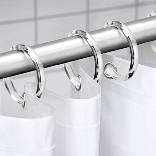 Decorrack 24 Clear Jumbo Shower Curtain Rings, 2 Sets Of Large Plastic C Shape Shower Hooks, Ring Hangers With Clip For Bathroom Shower Curtain Rod (Set Of 24) #TOP4