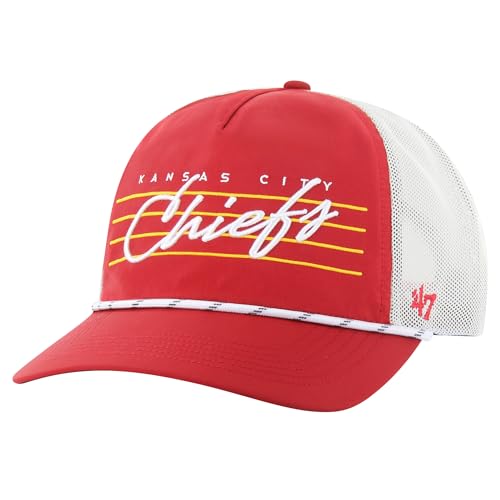 47 Men's Red/White Kansas City Chiefs Downburst Relaxed Hitch Trucker Adjustable Hat