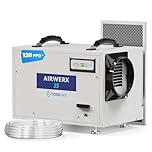 BaseAire 113 Pints Dehumidifiers, Crawlspace Dehumidifier with Drain Hose for Commercial, Garage, kitchen, Compact, Auto Defrost, Memory Starting Up to 1200 Sq Ft