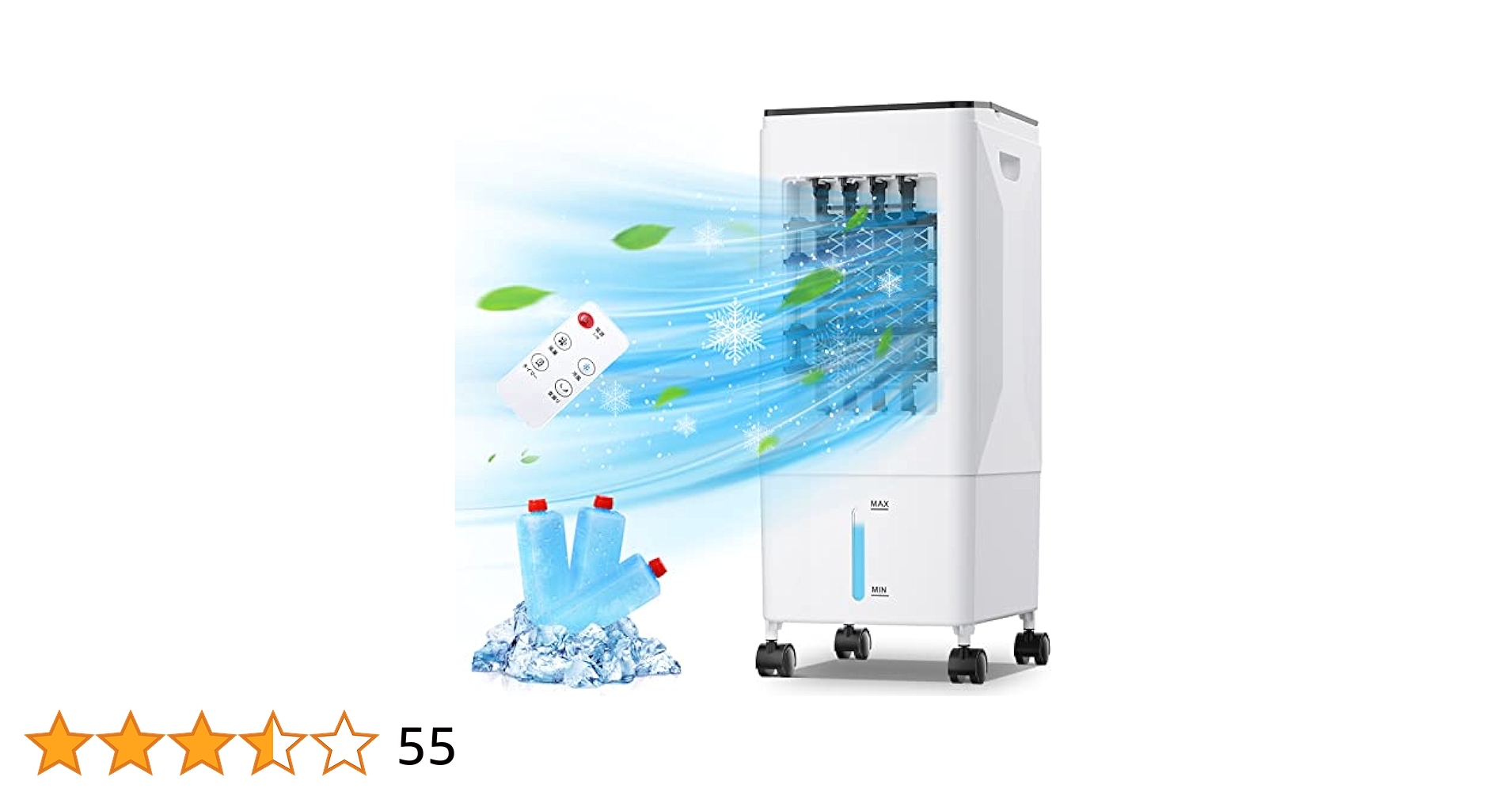 ❤️大特価❤️冷風機 冷風扇 冷風扇風機 6L水タンク 3段階風量 自動首振り 冷風機 冷風扇 冷風扇風機 保冷パック3個付 6L水タンク 3段階