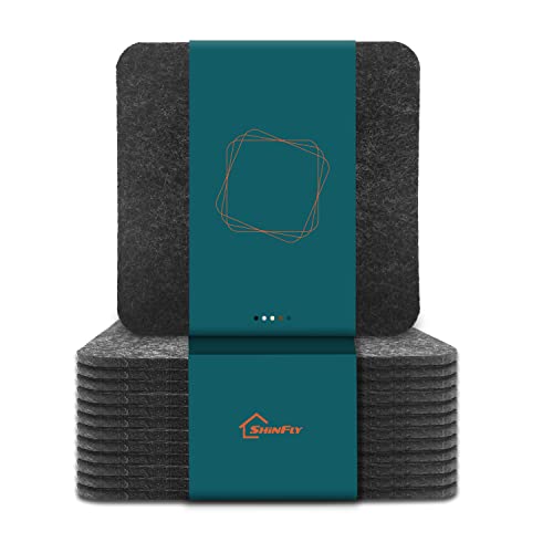 shinfly Untersetzer Gläser, Untersetzer Filz für Gläser 12er Set, Rutschfester Hitzebeständiger Waschbarer, Glasuntersetzer für Getränke, Bar, Tassen