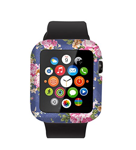 Case Compatible with Watch 38mm & Cisland Flexible Protective Protector Cover Compatible with Watch 38mm Series 1/2/3/4/5 Sport & Edition Elegant Beautiful Luxury Purple Flowers Design