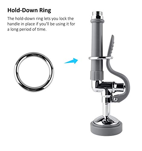 IMLEZON Pre Rinse Sprayer Commercial Sink Faucet Spray Valve Chrome Finished (Grey) - Thumbnail 2