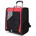 HLDEL Tote Haustier kosz do transportu kotów Deluxe plecak na świeżym powietrzu Walizka Pet Trolley oddychający nylon Mesh zwierzęta podróżne Airline torba niebieski/czerwony (kolor : Red)