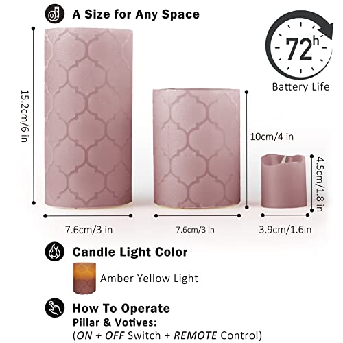 Furora Lighting Led Flameless Candles With Remote – Battery-Operated Flameless Candles Bulk Set Of 8 Fake Candles – Small Flameless Candles & Christmas Centerpieces For Tables, Dusty Rose #TOP6