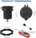 12V USB Charger rapidement 3.0 Port & PD USB C Socket chargeur de voiture, étanche 12V USB Sortie avec fil pour la moto de bateau de voiture RV Camion