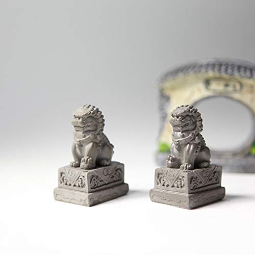 Sdeetesamjun Asian Fu Foo Dogs-Pair Of Two Guardian Lions,Stone Statues Feng Shui Decor #TOP1