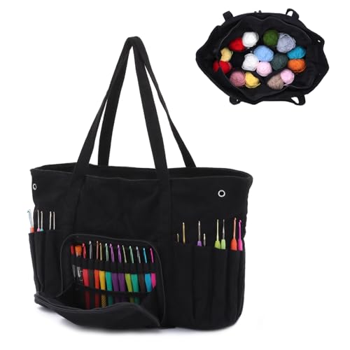 Lanpet Corduroy Crochet Bag Tote Yarn Bag Yarn Storage Organizer