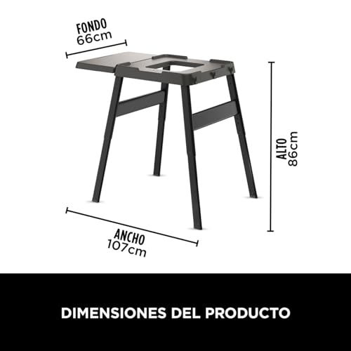 Miniatura 2 de Ninja Woodfire Soporte Ajustable Y Mesa Auxiliar, Soporte Para Parrilla Y Horno De Exterior, Mesa Para Cocina De Exterior Resistente Y Soporte Para Horno De Pizza, Negro, 4718j800euuk