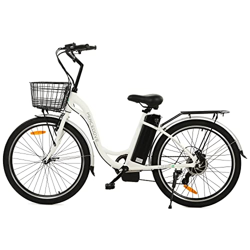 ECOTRIC Electric Bike for Adults 26" Ebike 350W Motro Adult Cruiser Electric Bicycles with Basket Shimano 7 Speed Gears E-Bike with Removable 36V 10AH Lithium Battery Commute Ebike for Female Male