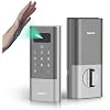 DESLOC K140Plus Smart Door Lock with Palm Vein Recognition, Keyless Entry Door Lock with Keypad Deadbolt, App Control, Auto Lock Digital Door Lock for Front Door with Mechanical Key Backup, Silver