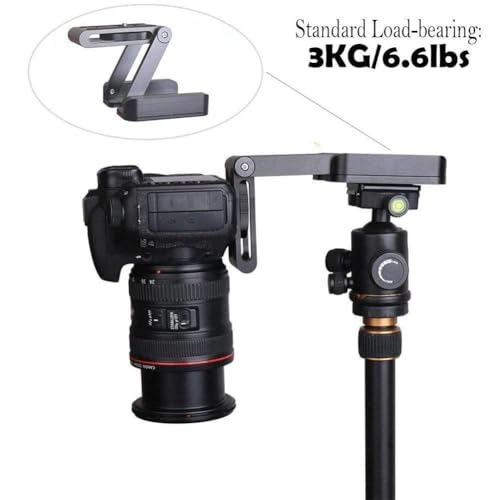 Image of Foldable Z Pan Tilt Tripod Head Quick Release Plate Holder for DSLR Camera Camcorder Photography Accessory - 1 Piece (Black) (Z Plate)