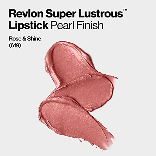 Revlon Super Lustrous Lipstick, High Impact Lipcolor With Moisturizing Creamy Formula, Infused With Vitamin E And Avocado Oil In Pinks, Rose & Shine (619) 0.15 Oz #TOP6