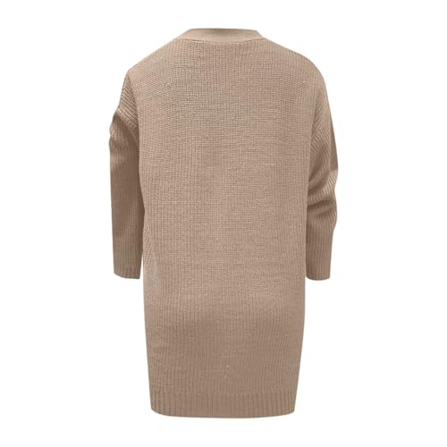 Womens Cardigan Open Front Long Sleeve Knit Sweater Coat with Pockets — view 4