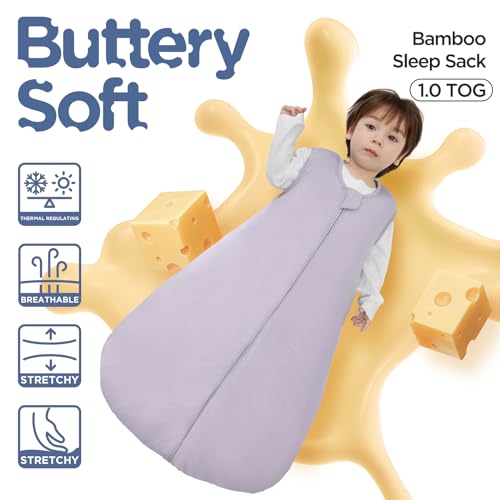 Image of Duomiaomiao Rayon Made from Bamboo Baby Sleep Sack 1.0 TOG, Buttery Soft Wearable blanket Baby, Baby Sleeping bag for Babies