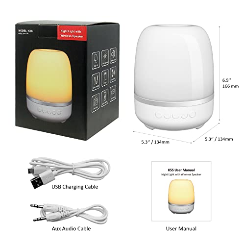 Night Light With Wireless Speaker, Trendy Music Bedside Lamp, Dimmable Warm White Light & Rgb Color Changing, Rechargeable Led Table Lamp For Bedroom Living Room, Nightstand, Kids Room, Dorm #TOP5