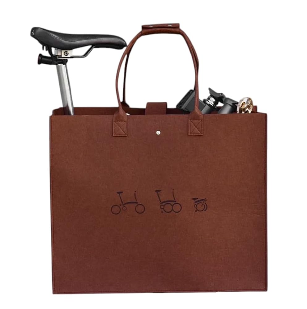 Poignée De Transport En Cuir Pour Cadre Vélo Brompton, Couleur Marron/noir Par London Craftwork