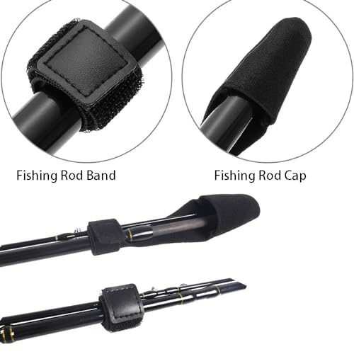 PAIKIUU 2PCS Fishing Rod Strap Sleeve Black - Image 3
