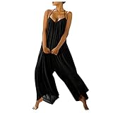 monos largos stradivarius ❤【Características】: cuello redondo, sin mangas, holgado holgado, estilo casual chic, color sólido, pantalones con estampado de túnica.Este vestido mameluco es muy versátil y de estilo sexy, para que puedas crear un look moderno. Creo que recibirás muchos cumplidos. ¡todas las temporadas!