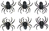 FIESTAS GUIRCA | 6 Arañas con Glitter (7 cm) - Decoración de Halloween para Fiestas de Animales e Insectos - Ideal para Celebraciones Terroríficas y Temáticas - Negro