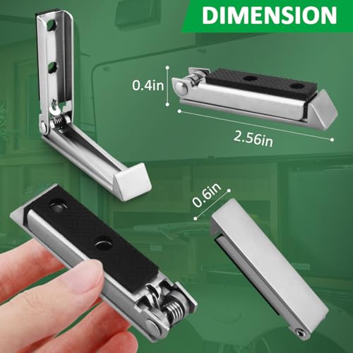 SAQXK 4pcs Door Holder Clips for RV Camper Baggage Door Catch Stainless Steel Compartment Latch Holders Fit for Various RV, Travel Trailer, Camper Vans, Motor Home to Keep Door Open