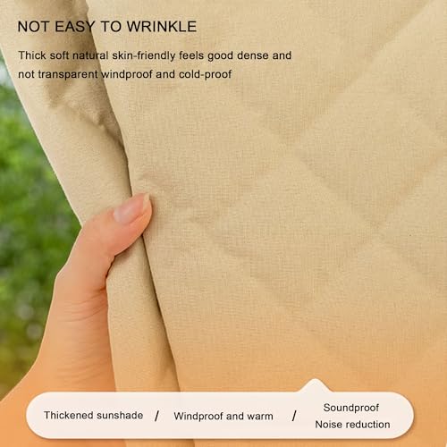 Thermal Insulation Window Cover, Cotton Self-Adhesive Insulated Window Curtains, Soundproof Cold Protection Keep Warm Thermal Window Covers, Weatherproofing Window Film(Cream,90x100cm) by Cloudcool - Image 2