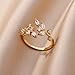 cotwdi Gold Rings for Women Adjustable Ring Gold Cubic Zircoina Leaf Ring Dainty Stackable Rings for Women Unique Trendy Jewelry