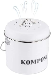 Trash Can Creative Kitchen Trash Can Compost Bin with Plastic Liner Charcoal Filters Circular Recycling Waste Bin Small Garbage Can Wastebasket