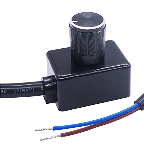 Weideer 0-10V Dc Pwm Dimming Rotary Switch Mini Controller Knob Dimmer With Connecting Line And Metal Knob For Led Light Plant Light Interior Lighting Black K-022-Bk #TOP26