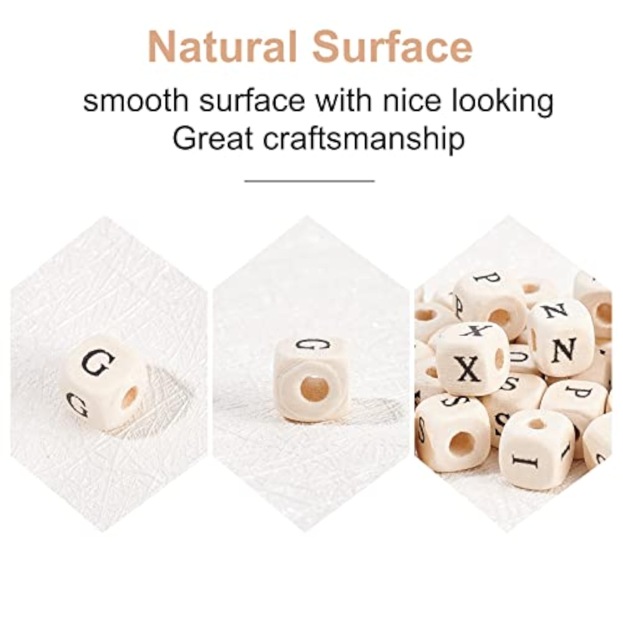 8mm Alphabet Wooden Beads for Jewellery Making