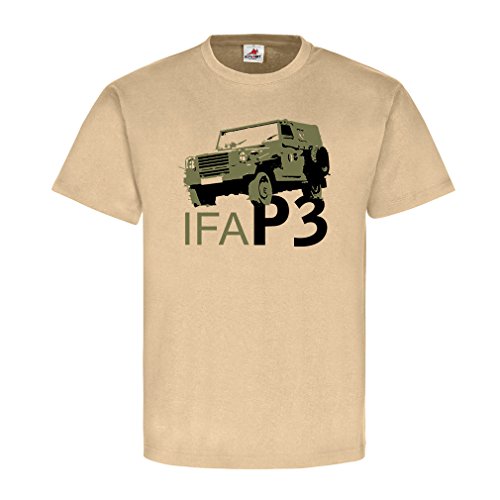Voitures anciennes de la RDA : t-shirt IFA P3 beige idéal pour les rassemblements de collection