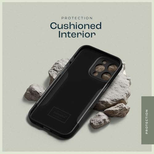 Sahara Classic iPhone 16 Pro Max Case with Screen Protector - Compatible with Apple Magsafe, Heavy-Duty Protective Cases, Yet Slim and Thin, Magnetic Back, with Camera Cover Lens Hood, Black/Gray by ZERODAMAGE SAHARA CASE - Image 6