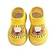 TinaDeer Stricken Baby Boden Sockenschuhe Kleinkind Jungen Mädchen Bodensocken Cartoon Krabbelschuhe Atmungsaktiv Rutschfest Lauflernschuhe Sommer Babyschuhe Weicher Socken Schuhe (Gelb, 20 EU)