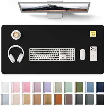 YSAGi Large Extended PU Leather Desk Pad Protector – Non-Slip Wat...
