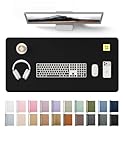 YSAGi Schreibtischunterlage 80x40cm, Premium Leder Mauspad XXL, Rutschfeste Tischunterlage Schreibunterlage, Multifunktionales Office Mousepad Schreibtisch Zubehör für Büro & Homeoffice (Schwarz)