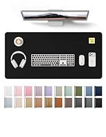 YSAGi Leather Desk Mat, Large Mouse Mat, Non-Slip Desk Pad, Waterproof Leather Table Protector Writing Pad for Office and Home (80 x 40 cm, Black)