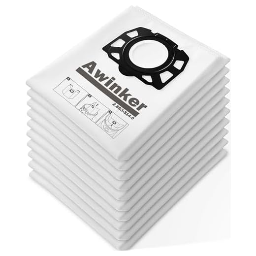 10 Stück KFI 357 Staubsaugerbeutel für Kärcher WD2 WD3 KWD1 KWD2 KWD3 WD3.200 - WD3.800 M/SE4001/SE4002 Staubsauger, Ersetzt 2.863-314.0