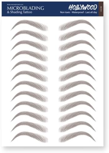 Bliss and Beyond USA | Waterproof Eyebrow Tattoo Stickers. A real hair stroke look. Hair replacement without surgery. Solution for hair loss. Bushy Tinted eyebrow tattoos. (Dramatic Hollywood, Brown)